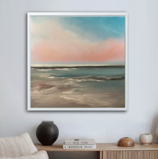 The Calling Original Oil Seascape Framed Canvas Wall Art - Magda Malak Art