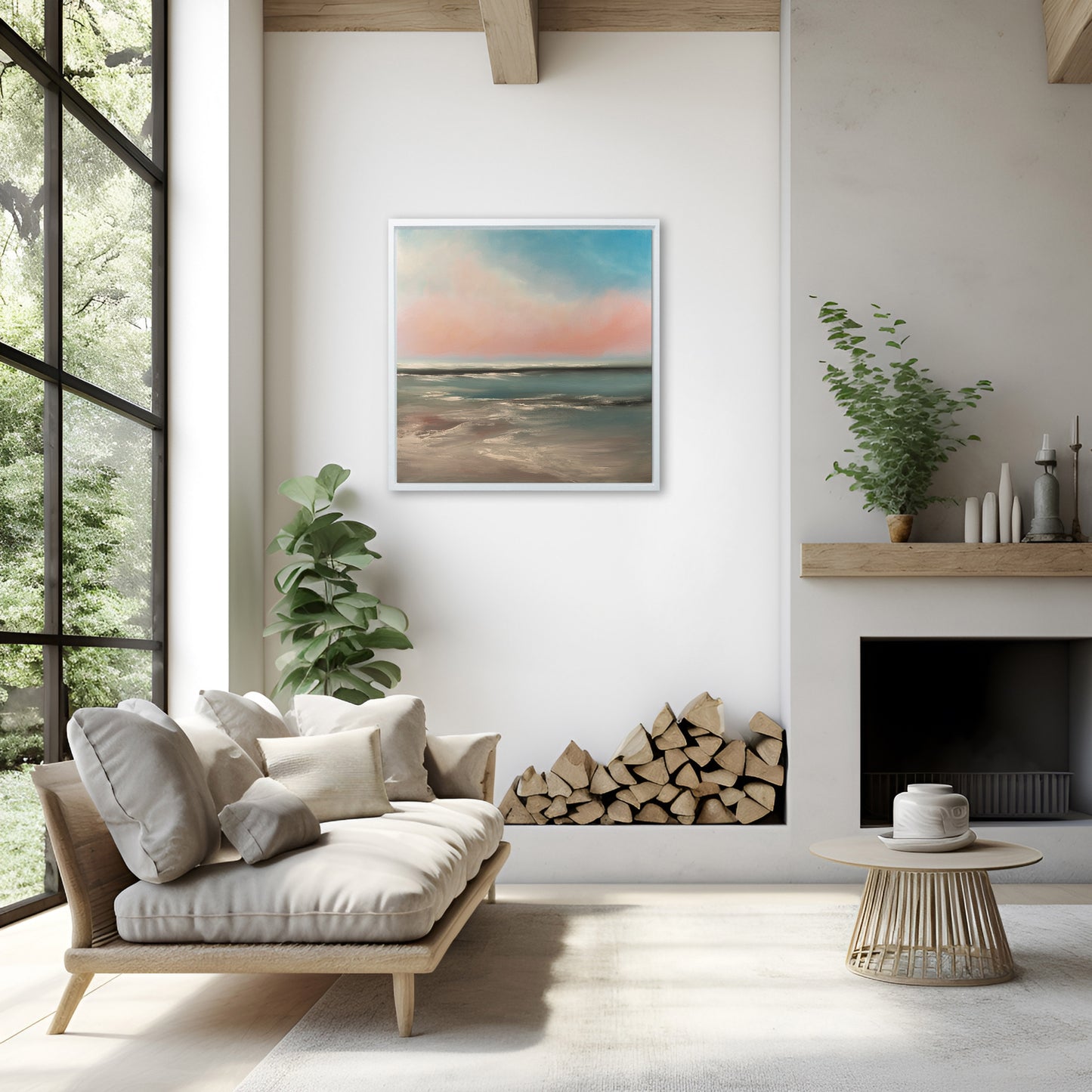 The Calling Original Oil Seascape Framed Canvas Wall Art - Magda Malak Art