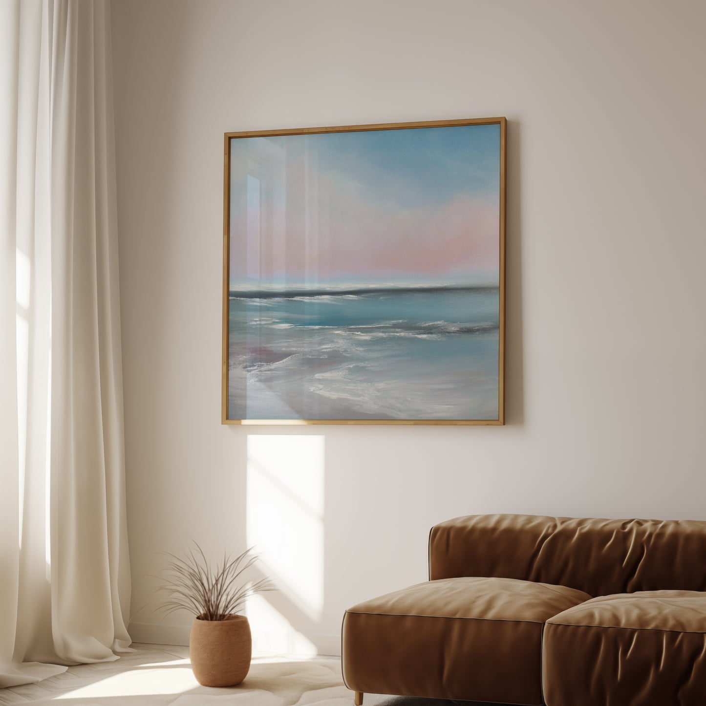 The Calling Original Oil Seascape Framed Canvas Wall Art - Magda Malak Art