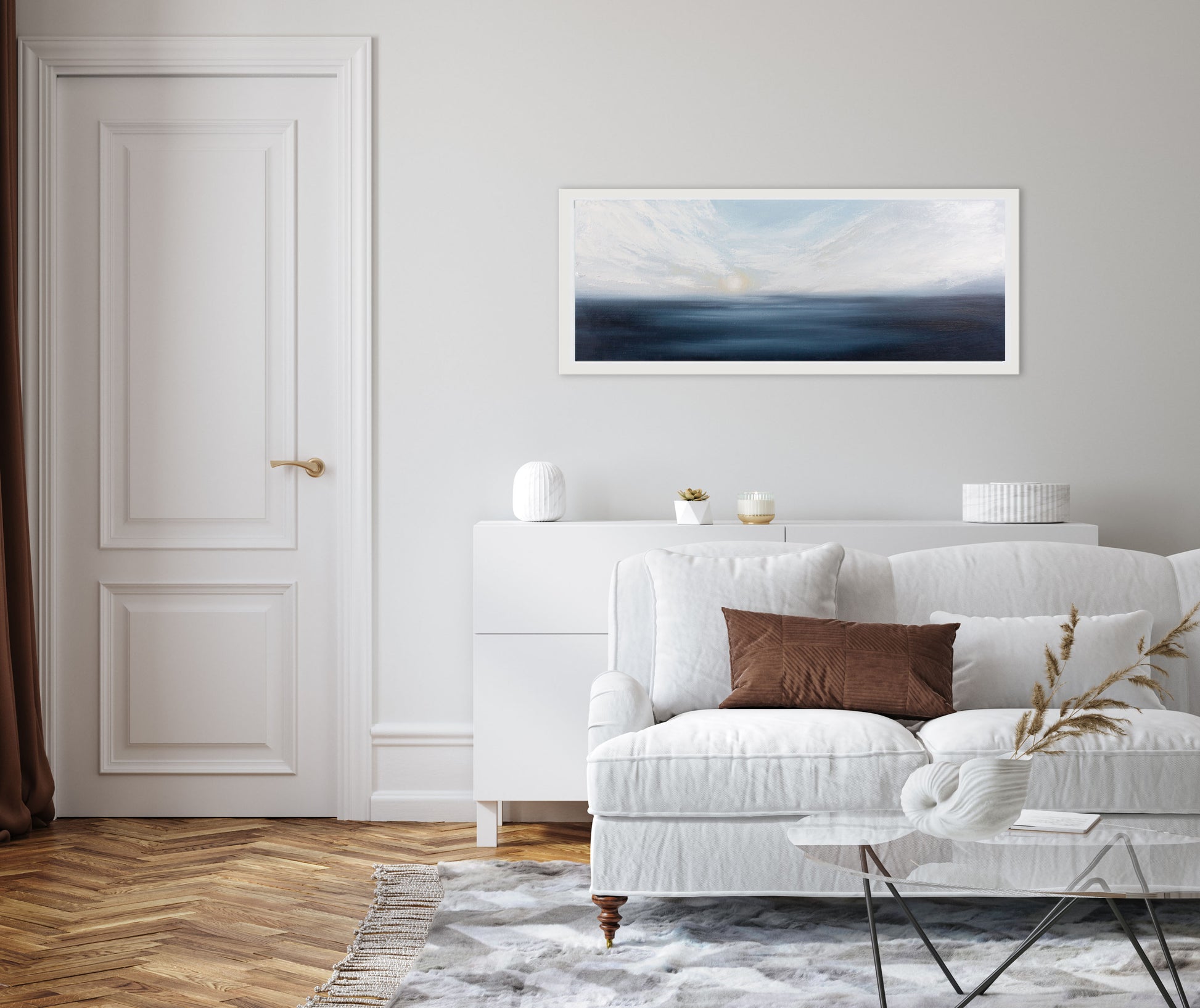 Natural Light Original Oil Seascape Framed Canvas Wall Art - Magda Malak Art