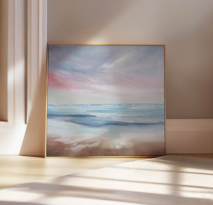 Come to Shore Original Oil Seascape Framed Canvas Wall Art