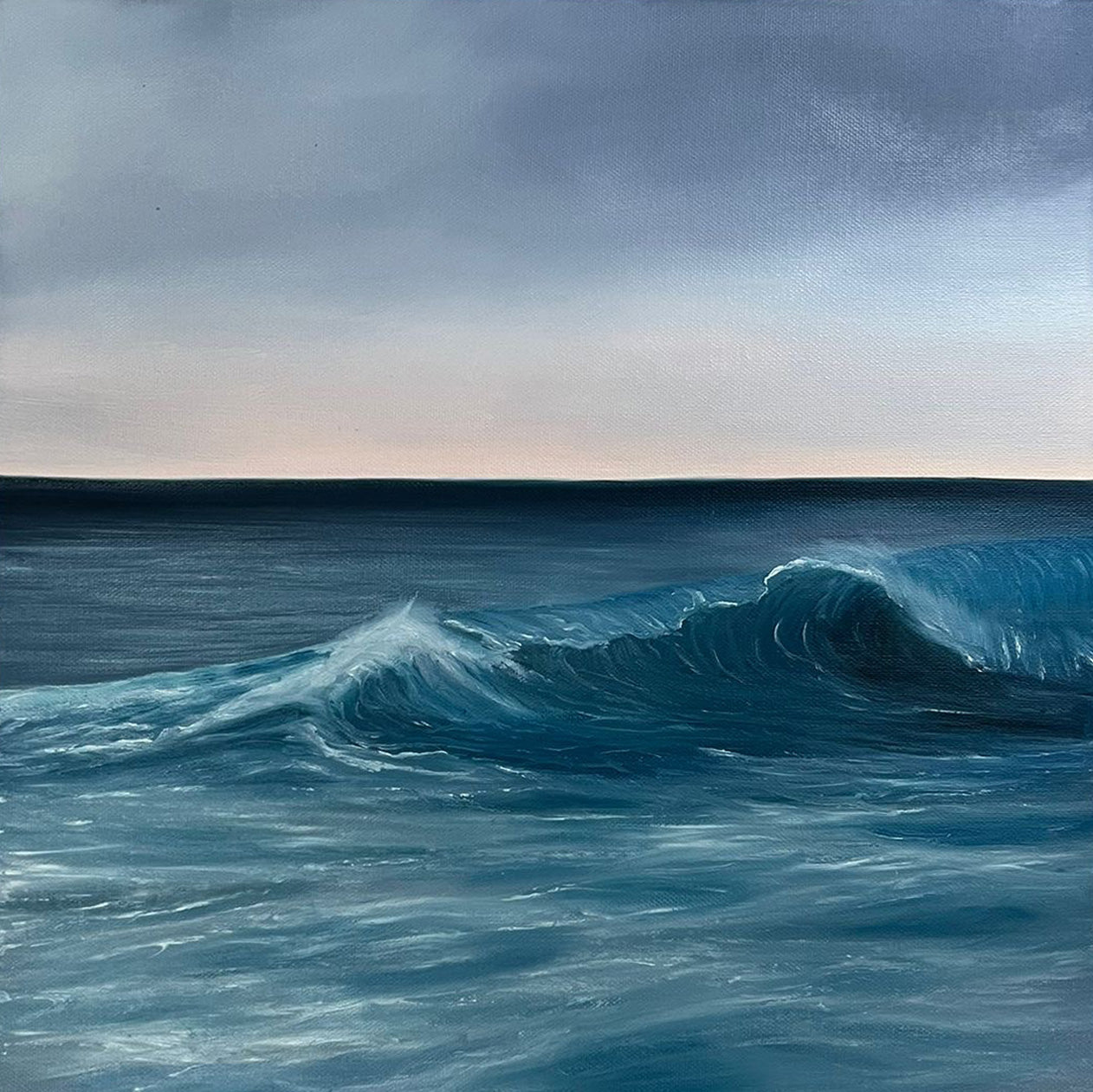 New Dawn- Original Contemporary Seascape Oil Painting - Magda Malak Art