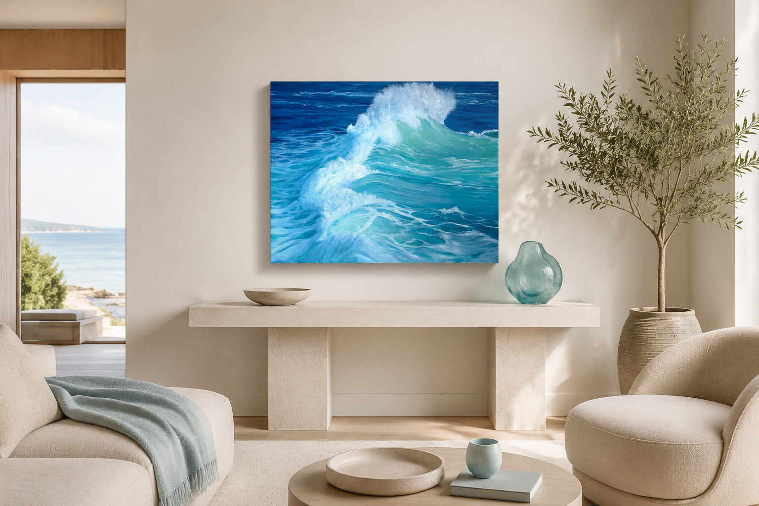 A Beautiful Reckoning, original oil seascape painting by Magda Malak