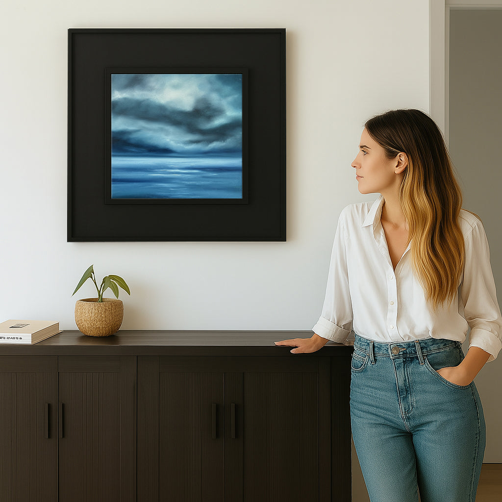 Blue Beyond- Original Abstract Seascape Fine Art by Magda Malak