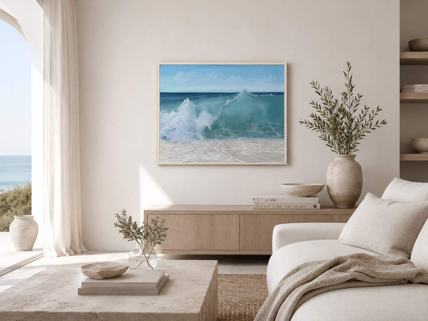 Edge of Surrender- Contemporary seascape oil painting by Magda Malak