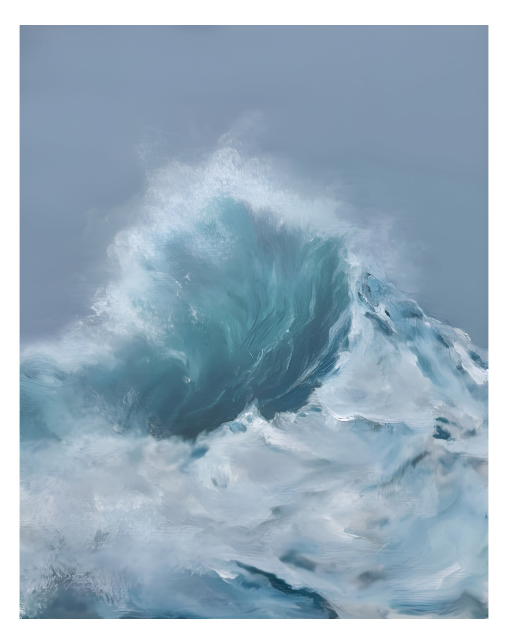 Modern contemporary seascape print featuring reflective ocean light and atmospheric blue tones by Magda Malak