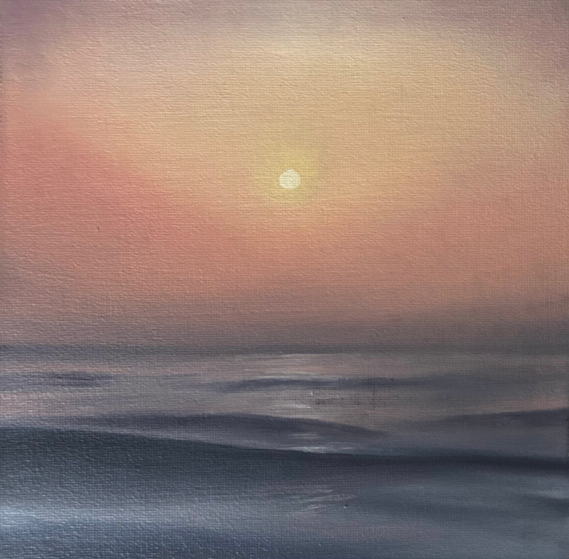 Solstice Glow- Original Contemporary Oil Seascape Painting - Magda Malak Art