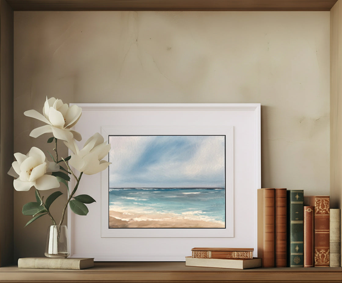 I Am Here -  Original Abstract Seascape Fine Art by Magda Malak