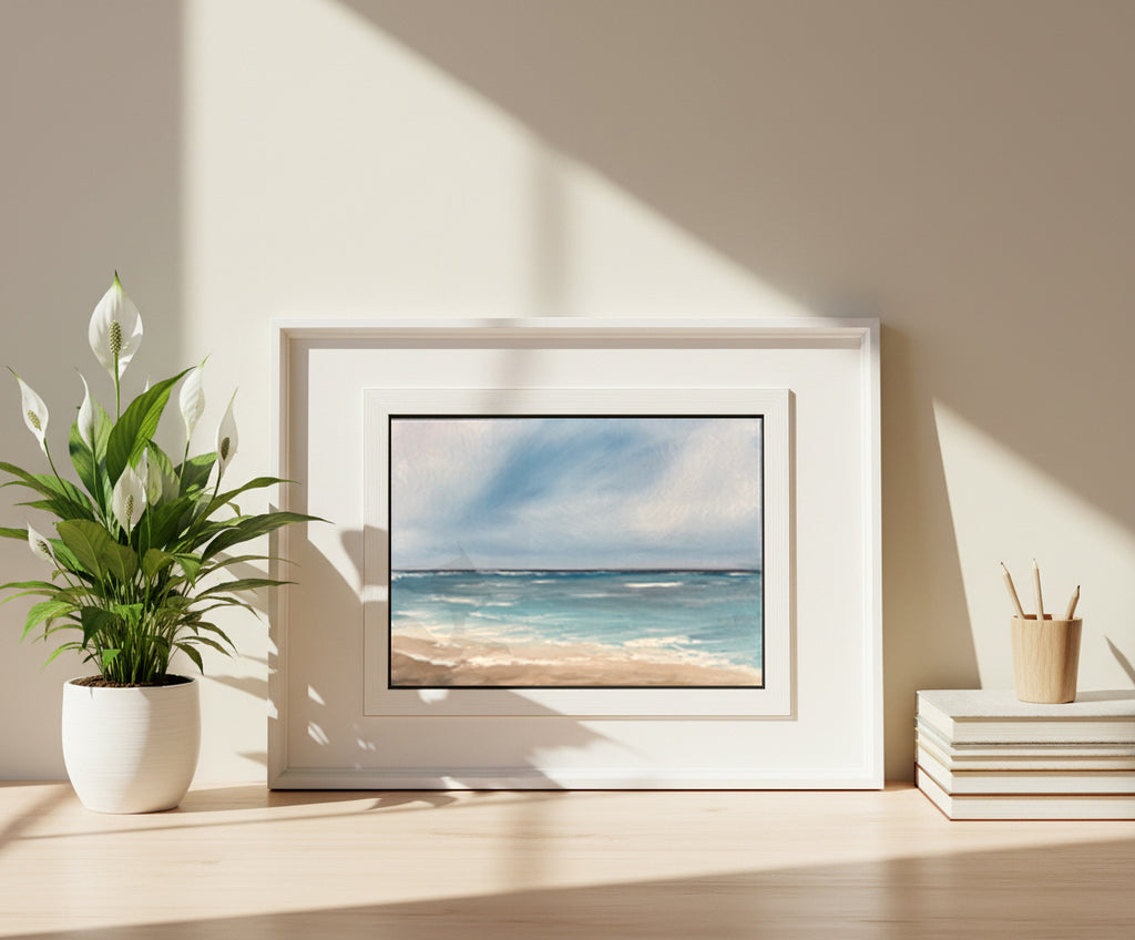 I Am Here -  Original Abstract Seascape Fine Art by Magda Malak