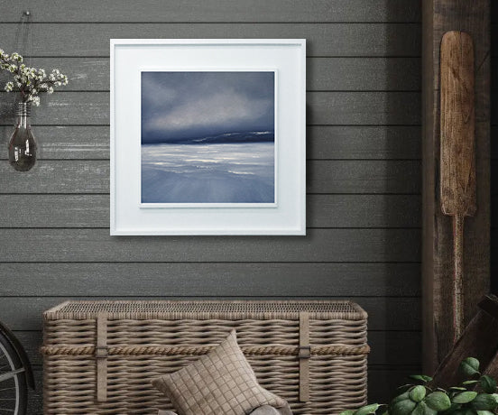 Indigo Cliffs- Original Painting by Magda Malak - Magda Malak Art