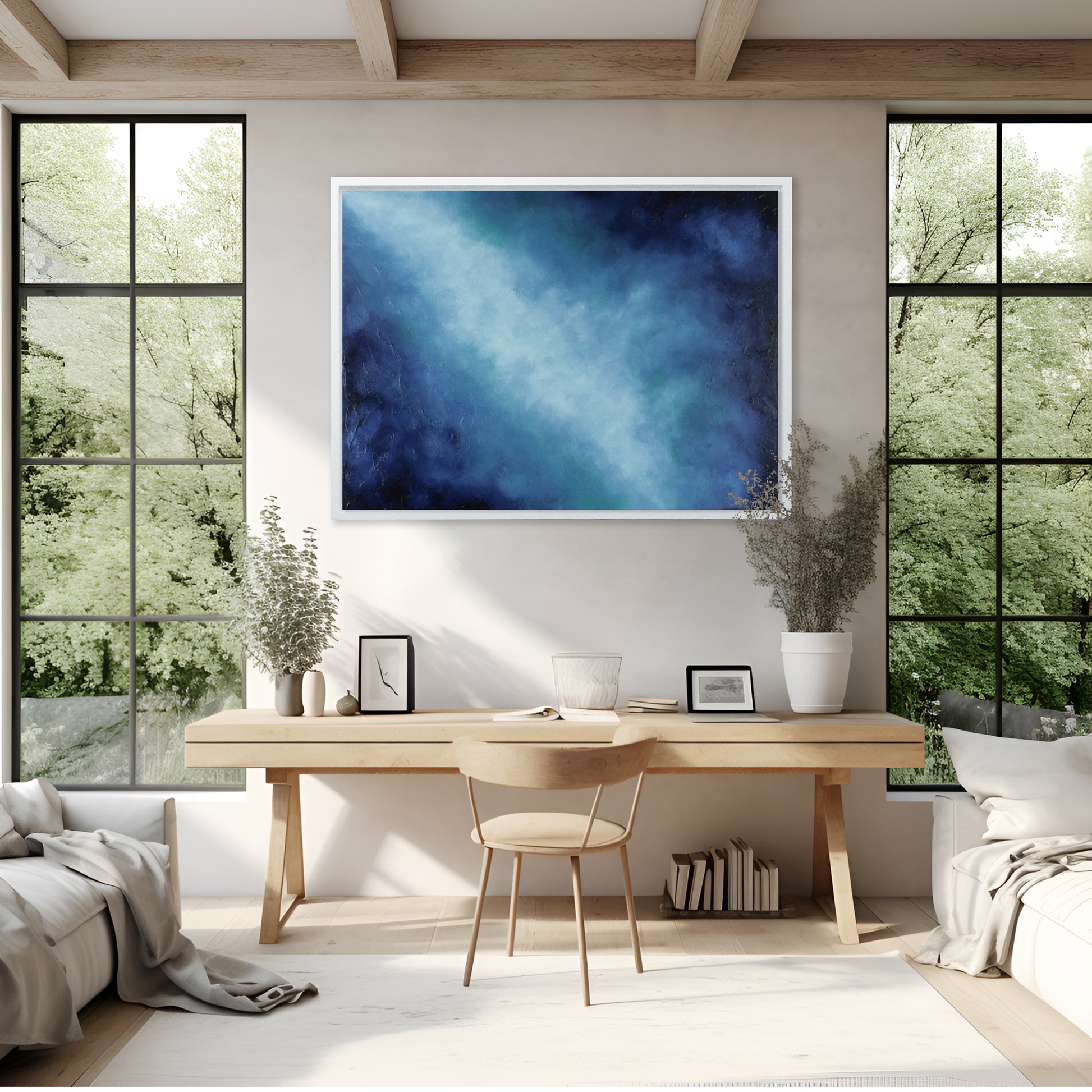 Light of Tranquility- Original Abstract Painting by Magda Malak - Magda Malak Art