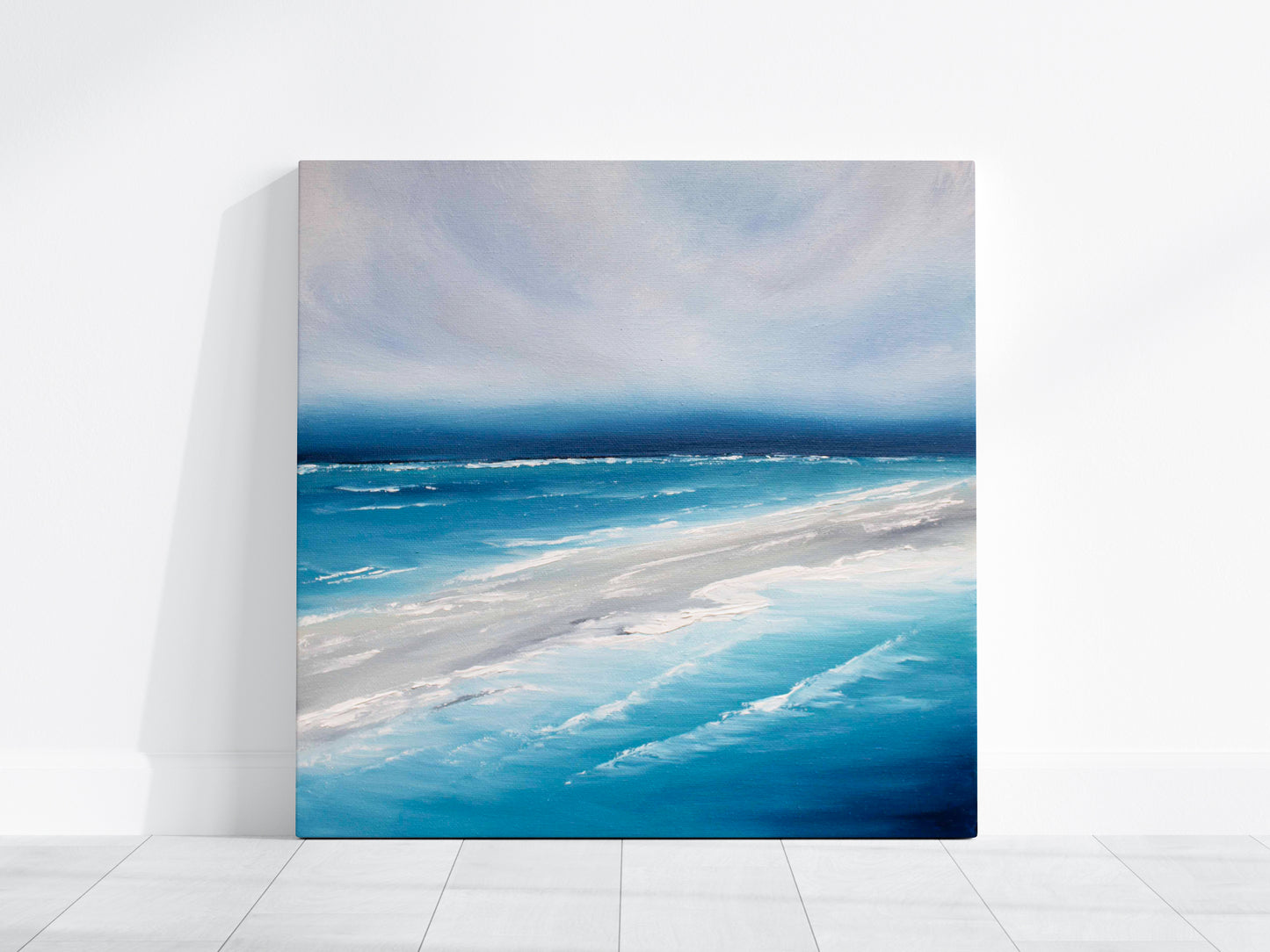 The Deep Original Oil Seascape Framed Canvas Wall Art