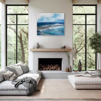 What Lies Beneath Original Oil Seascape Framed Canvas Wall Art