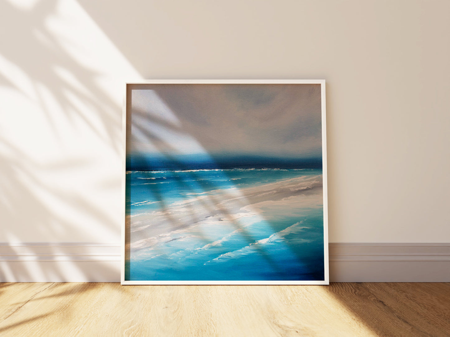 The Deep Original Oil Seascape Framed Canvas Wall Art