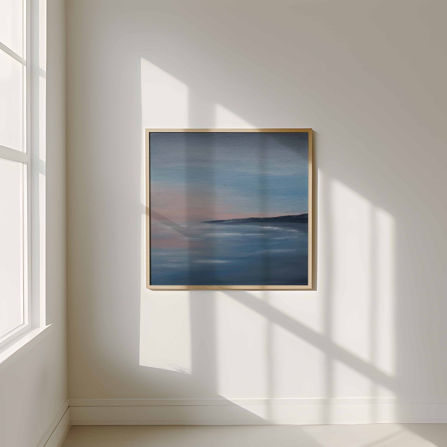 Evening Skies Oil Seascape Framed Canvas Wall Art