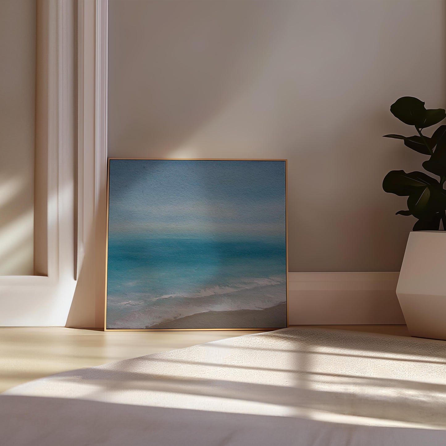 Arrival Oil Seascape Framed Canvas Wall Art