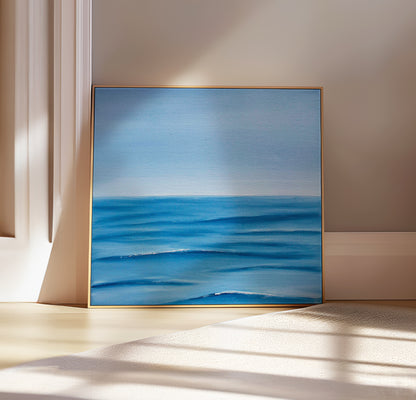 Ripples Original Oil Seascape Framed Canvas Wall Art