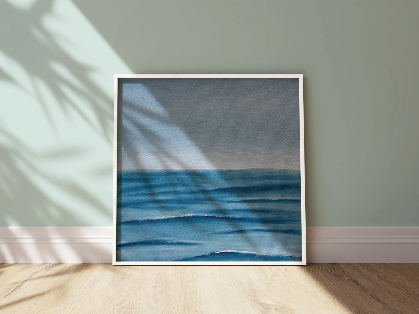 Ripples Original Oil Seascape Framed Canvas Wall Art