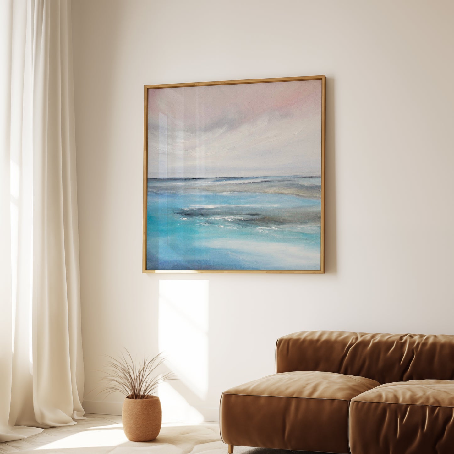 Be Still Original Oil Seascape Framed Canvas Wall Art