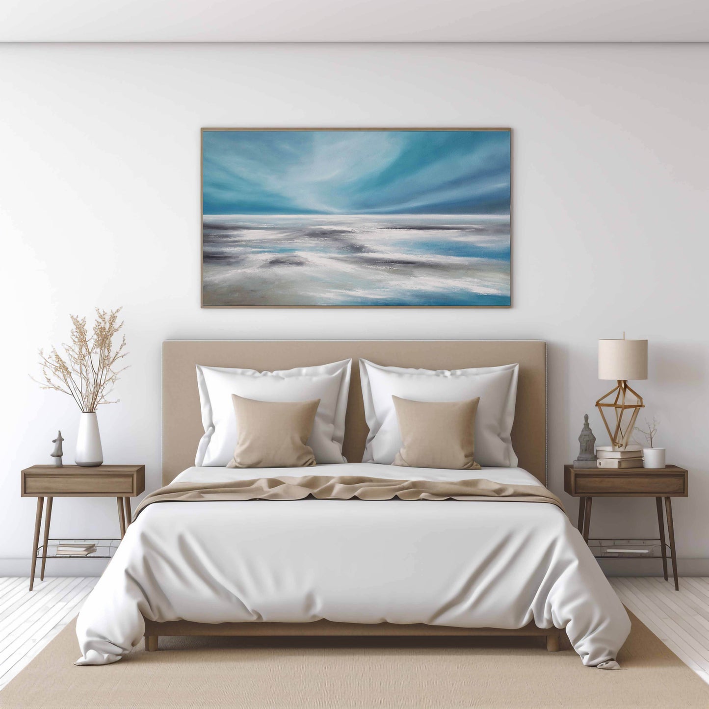 Ray of Light Original Oil Seascape Framed Canvas Wall Art