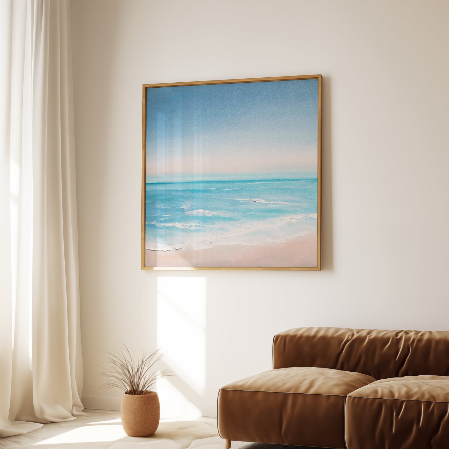 Summer Solstice Original Oil Seascape Framed Canvas Wall Art