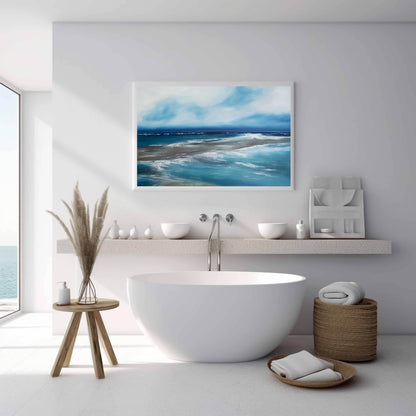 What Lies Beneath Original Oil Seascape Framed Canvas Wall Art