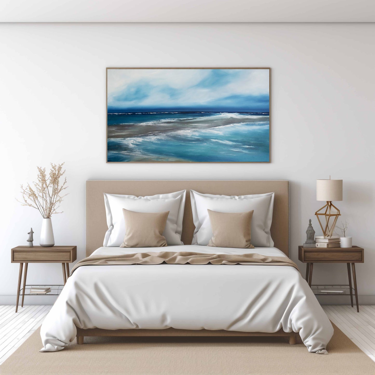 What Lies Beneath Original Oil Seascape Framed Canvas Wall Art