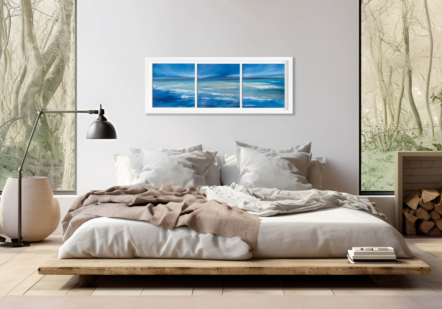 Soul of the Sea Triptych Original Oil Seascape Framed Canvas Wall Art Set of 3