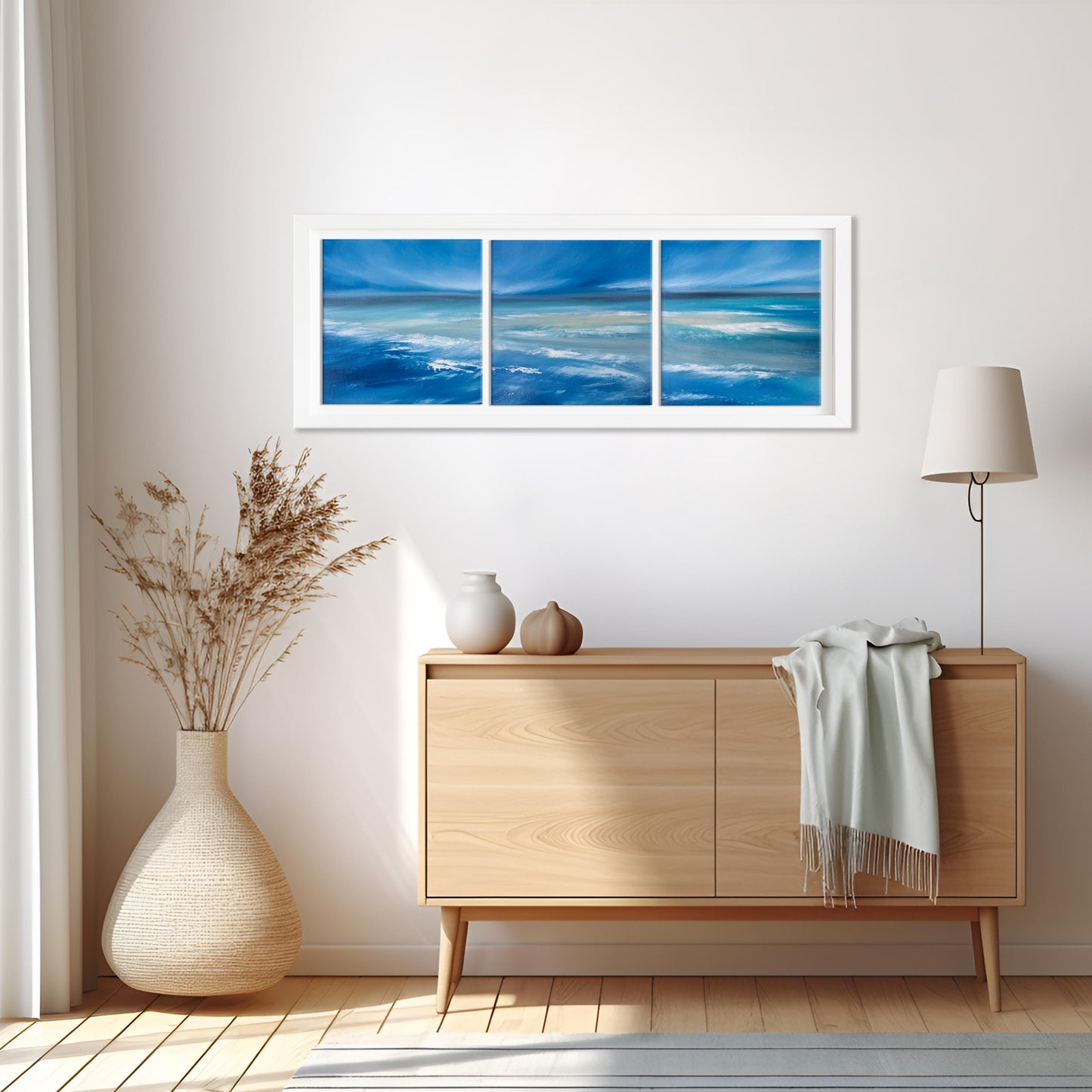 Soul of the Sea Triptych Original Oil Seascape Framed Canvas Wall Art Set of 3