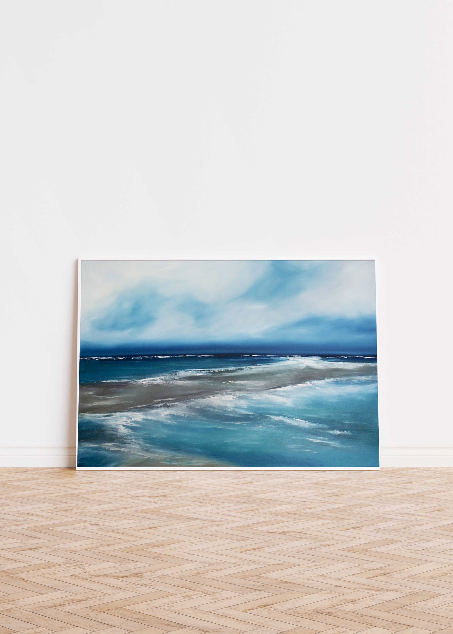 What Lies Beneath Original Oil Seascape Framed Canvas Wall Art