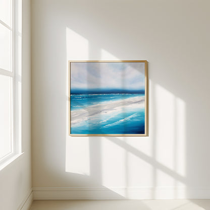 The Deep Original Oil Seascape Framed Canvas Wall Art