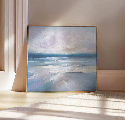 Reflection Original Oil Seascape Framed Canvas Wall Art