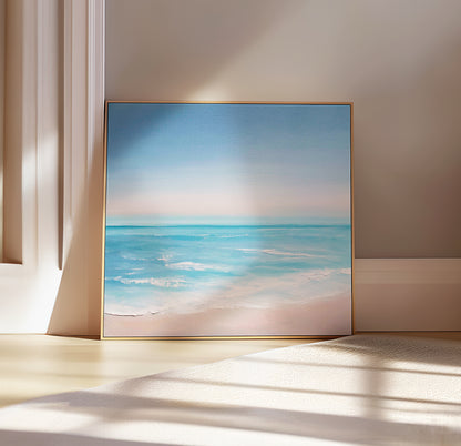 Summer Solstice Original Oil Seascape Framed Canvas Wall Art