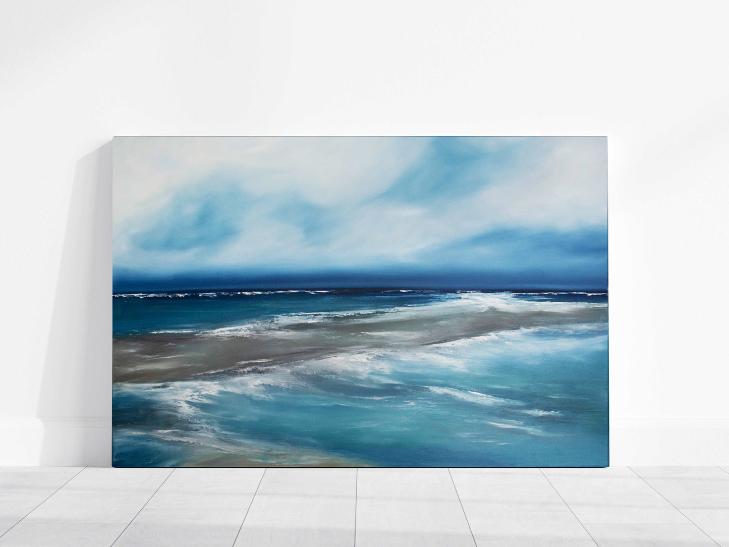 What Lies Beneath Original Oil Seascape Framed Canvas Wall Art