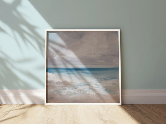 Ocean Whispers Original Oil Seascape Framed Canvas Wall Art