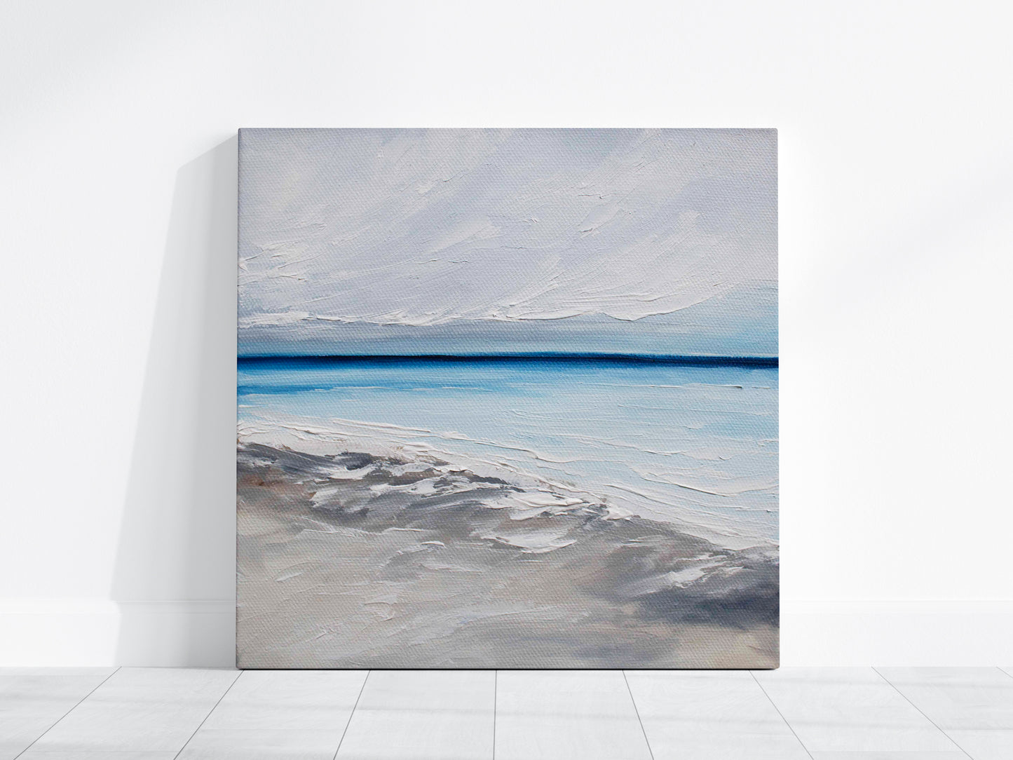 The Blue Beyond Original Oil Seascape Framed Canvas Wall Art