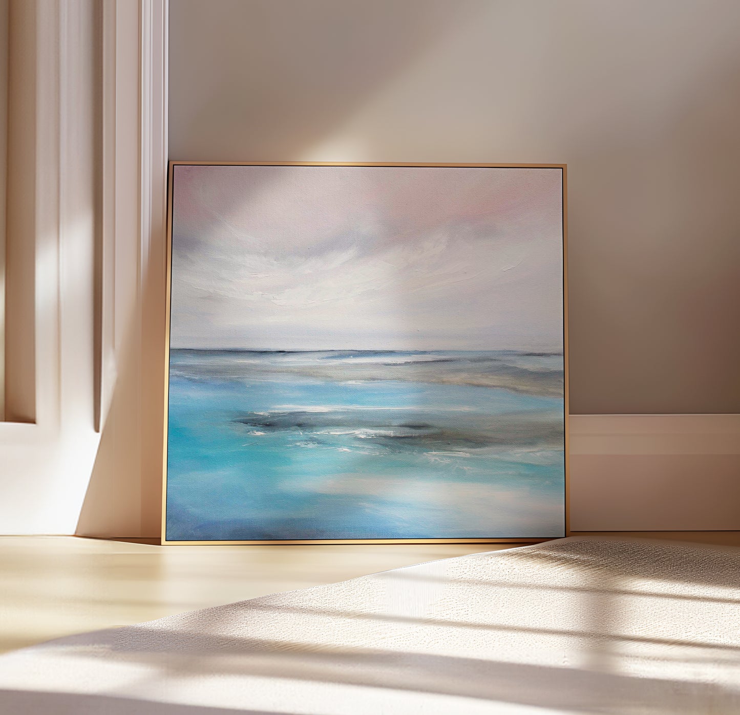 Be Still Original Oil Seascape Framed Canvas Wall Art