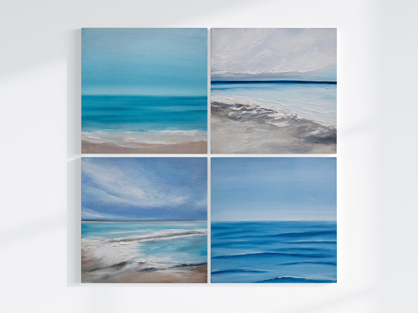 Ripples Original Oil Seascape Framed Canvas Wall Art