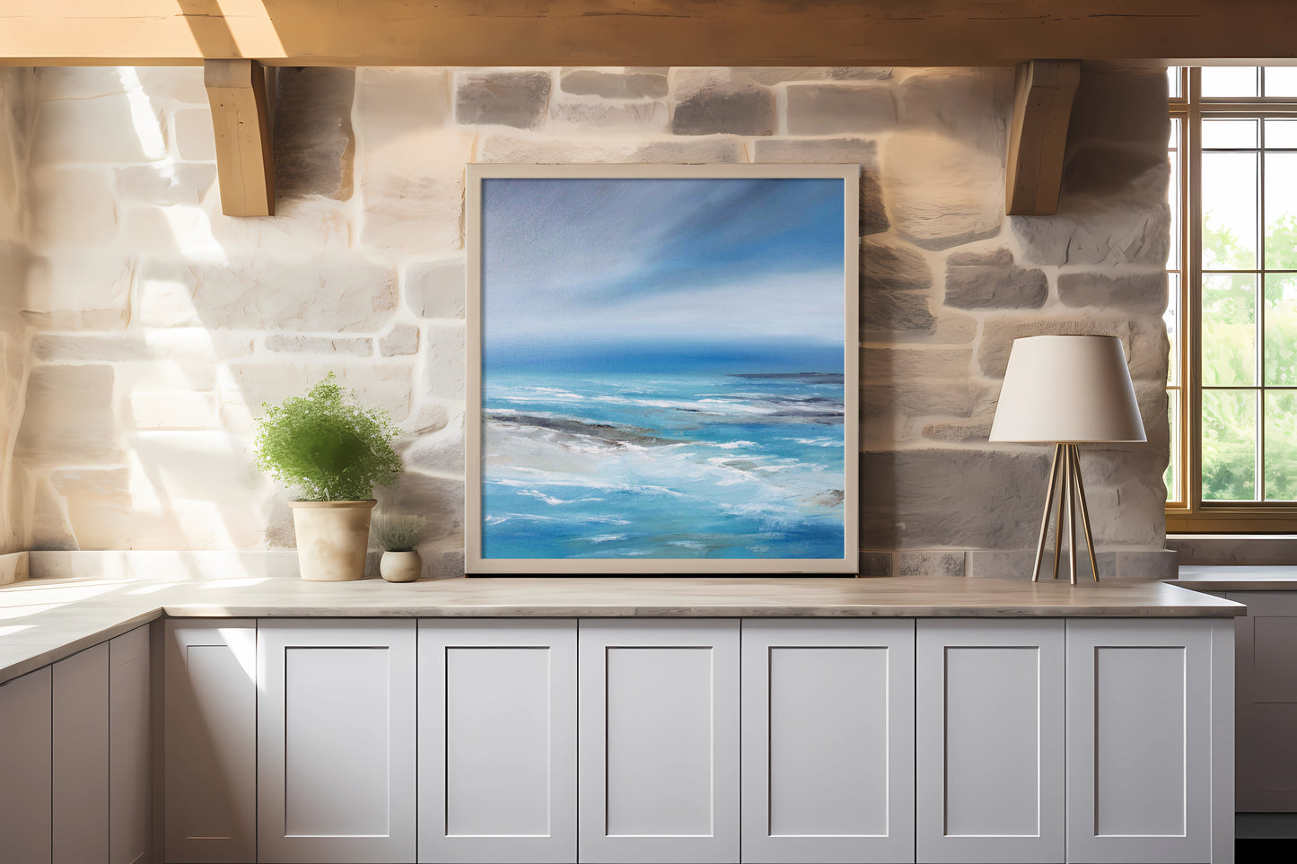 Fervour Original Oil Seascape Framed Canvas Wall Art