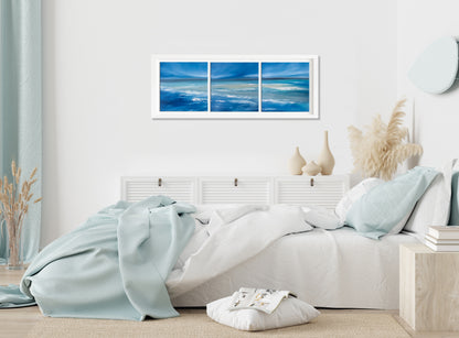 Soul of the Sea Triptych Original Oil Seascape Framed Canvas Wall Art Set of 3