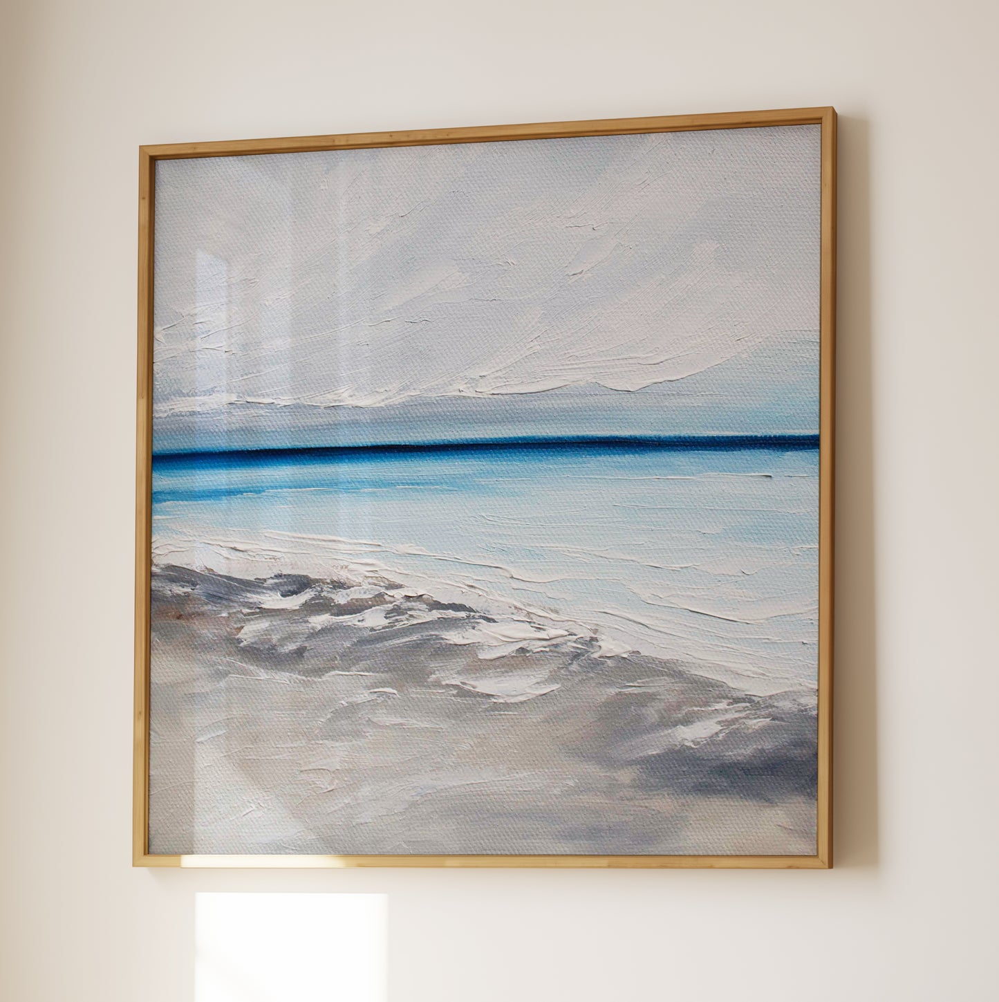 The Blue Beyond Original Oil Seascape Framed Canvas Wall Art