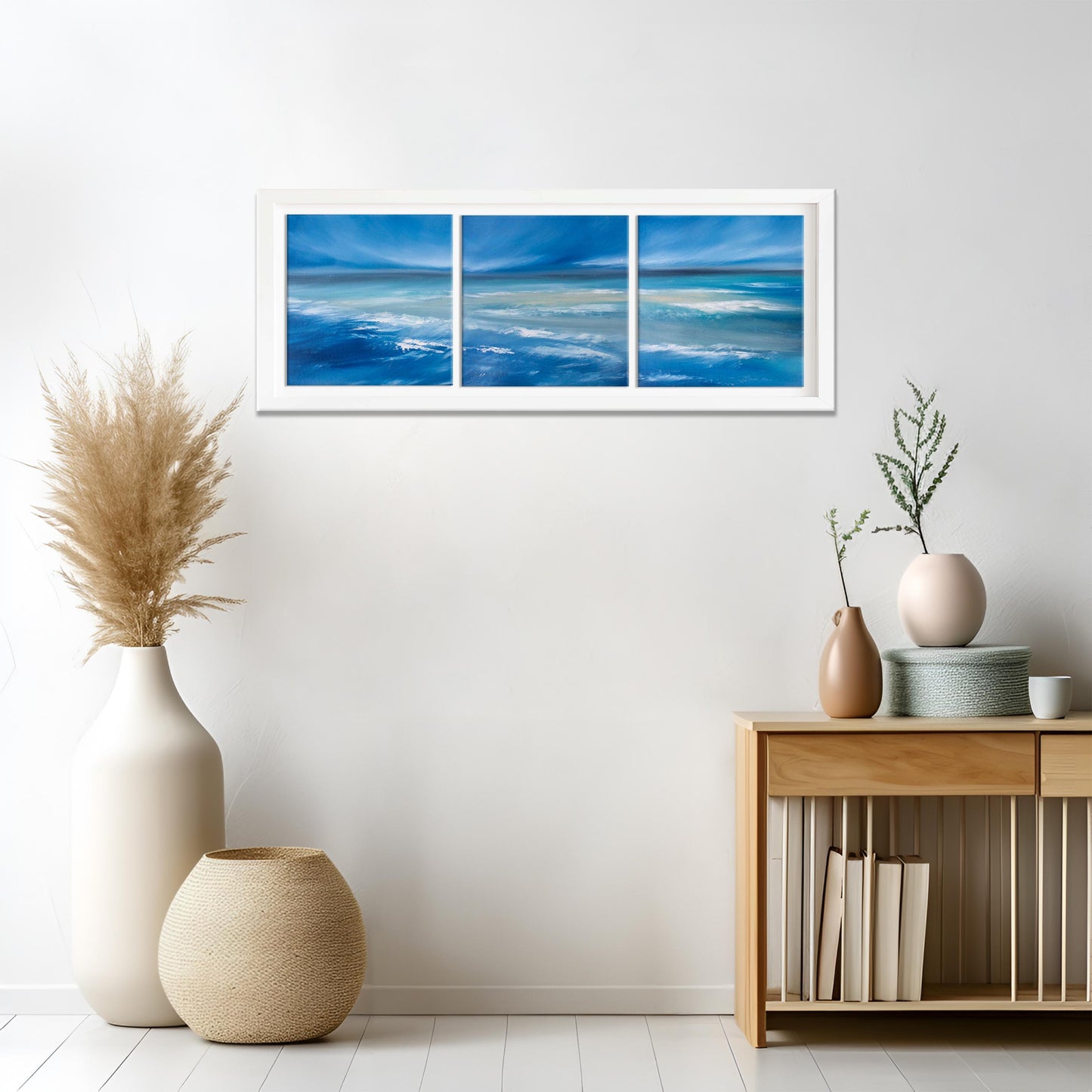 Soul of the Sea Triptych Original Oil Seascape Framed Canvas Wall Art Set of 3