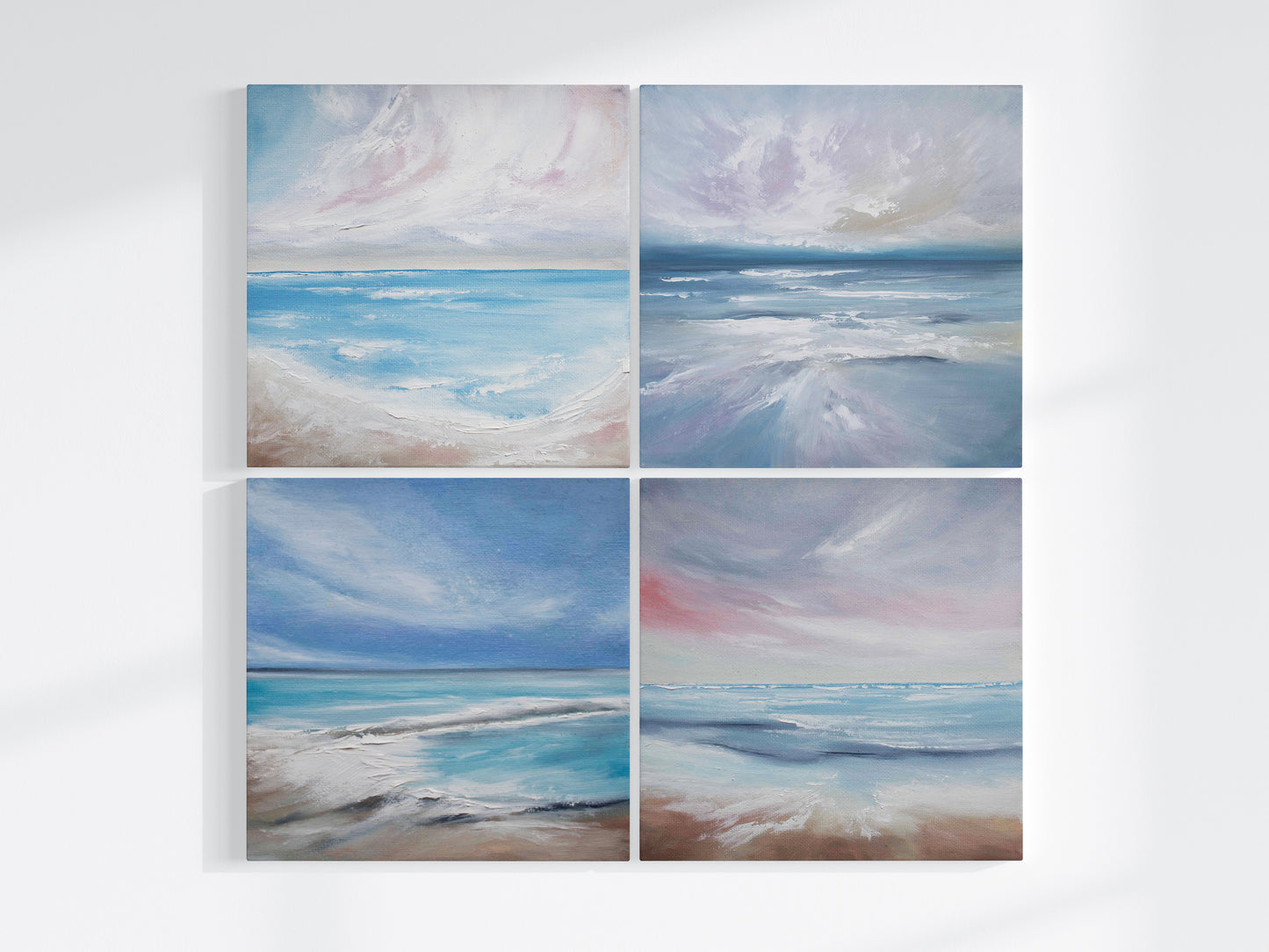 Swirling Skies Original Oil Seascape Framed Canvas Wall Art