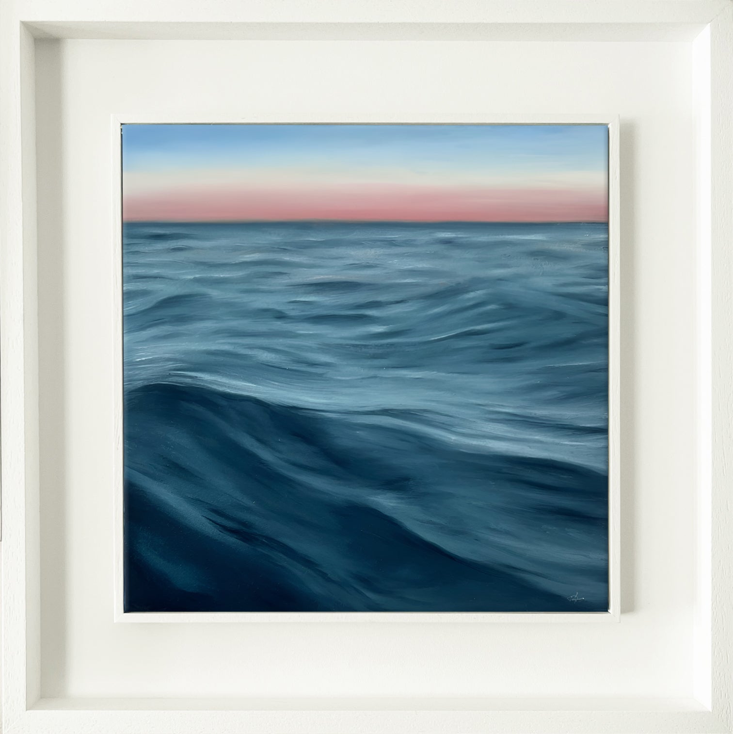 Modern_Contemporary_Seascape_Fine_Art_oil_painting_by_magda_malak_Evening Light Framed