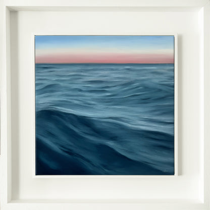 Modern_Contemporary_Seascape_Fine_Art_oil_painting_by_magda_malak_Evening Light Framed