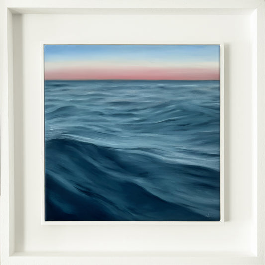 Modern_Contemporary_Seascape_Fine_Art_oil_painting_by_magda_malak_Evening Light Framed