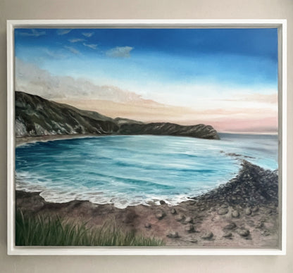 Modern_Contemporary_Seascape_Fine_Art_oil_painting_by_magda_malak_the Belonging Lulworth Cove British Coast