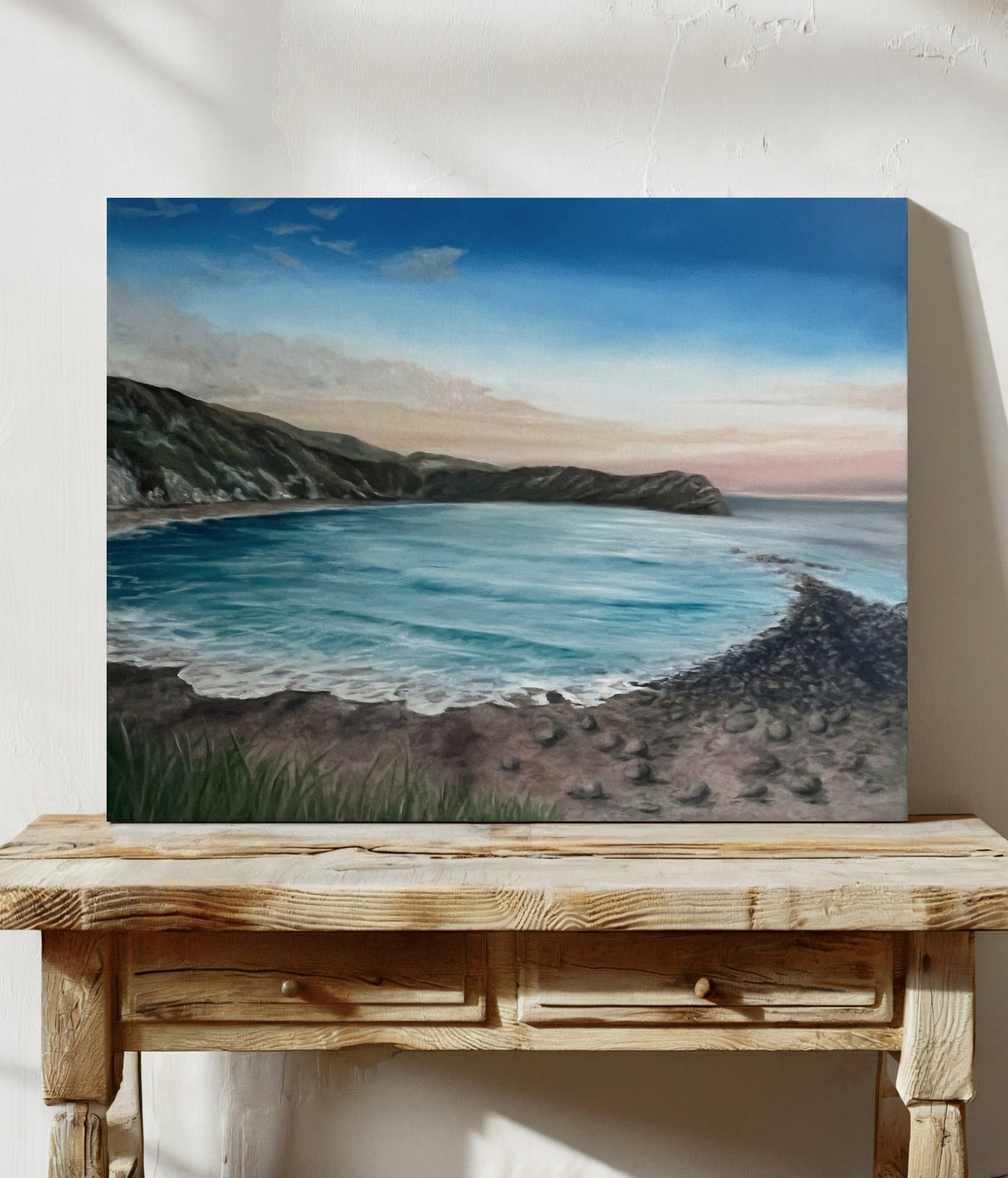 Modern_Contemporary_Seascape_Fine_Art_oil_painting_by_magda_malak_the Belonging Lulworth Cove British Coast