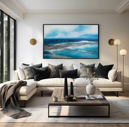 What Lies Beneath Original Oil Seascape Framed Canvas Wall Art