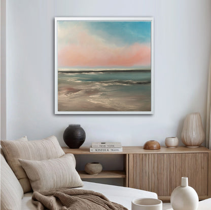The Calling Original Oil Seascape Framed Canvas Wall Art - Magda Malak Art